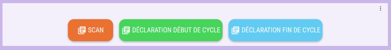 Écran de lancement d'un cycle
